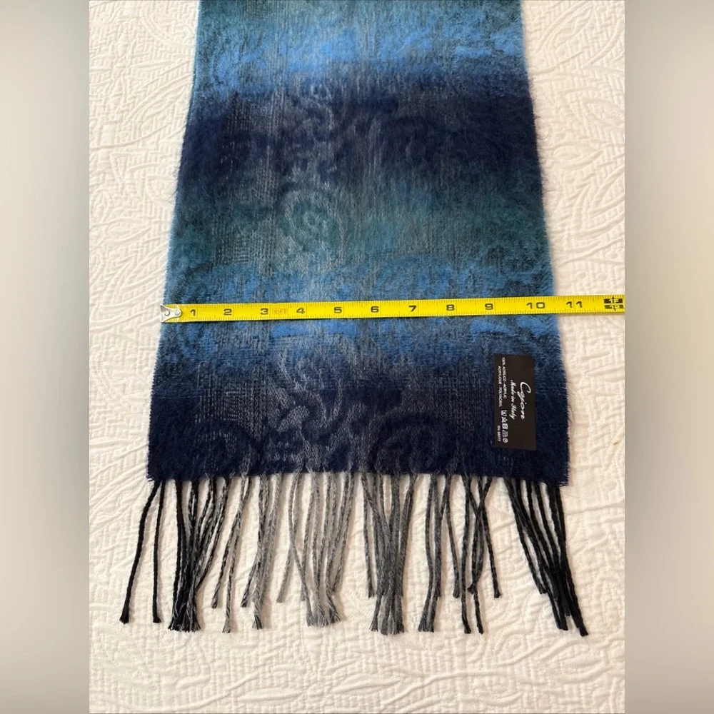 Cejon Scarf Blue Floral Paisley Wrap 11.5